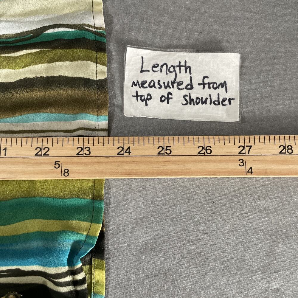 Sunny Leigh Top Size Large Striped Pleated Ruffled Boho Whimsigoth Artsy Y2K - Picture 8 of 10